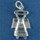 Angel Southwest Style with Sacred Heart Sterling Silver Charm Pendant