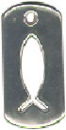 Religious Christian Fish Ichthus Sterling Silver Charm Pendant Dog Tag