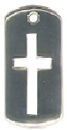 Cross Cutout on Tag Sterling Silver Charm Pendant