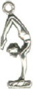 Gymnast Girl in Pose on Beam 3D Sterling Silver Charm Pendant
