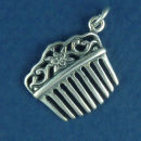 Ladies Hair Comb Charm Sterling Silver Pendant