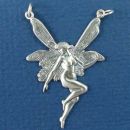 Fairy in Flight Large with Double Bale Sterling Silver Pendant