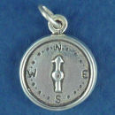 Compass 3D Sterling Silver Charm Pendant