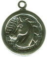 Horse in Round Disk Sterling Silver Charm Pendant
