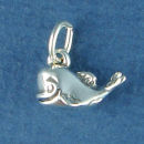 Whale 3D Sterling Silver Charm Pendant Charm Bracelet Size