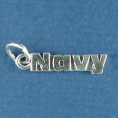 Military Navy Sterling Silver Charm Word Phase Pendant