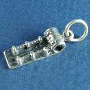 Snow Sled used in Winter Sports Sterling Silver Charm for Bracelet or Necklace
