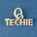 Techie Word Charm Sterling Silver