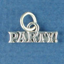 Party! Word Phase Message Sterling Silver Charm Pendant