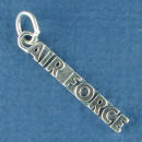 Military Air Force Word Phase Sterling Silver Charm Pendant