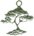 Bonsai Tree Sterling Silver Charm Pendant