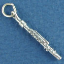 Music: Flute Sterling Silver Charm Pendant