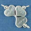3 Hearts with Were Best Friends Word Phrase Sterling Silver Charm Pendant