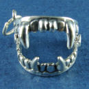 Halloween Moveable Vampire Fangs 3D Sterling Silver Charm Pendant