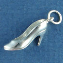 Ladies High Heel Pump 3D Sterling Silver Charm Pendant