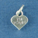 Heart Conversation, I'm Yours Word Phrase Sterling Silver Charm Pendant