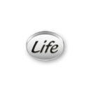 Inspiration Message Word Beads: Life Sterling Silver Charm