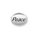 Inspiration Message Word Beads: Peace Sterling Silver Charm