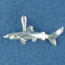 Shark Small Sterling Silver Charm 3D Pendant