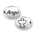 Inspiration Message Word Beads: Angel with Outline Angel Sterling Silver Charm