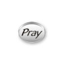 Inspiration Message Word Beads: Pray Sterling Silver Charm