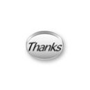 Inspiration Message Word Beads: Thanks Sterling Silver Charm