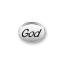 Inspiration Message Word Beads: God Sterling Silver Charm