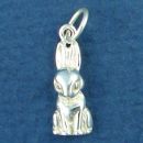Rabbit Sitting Sterling Silver Bunny Charm Pendant