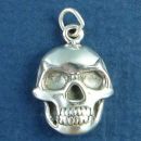 Human Skull Sterling Silver Charm Pendant