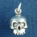 Human Skull 3D Sterling Silver Charm Pendant