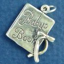 Baby Book with Ribbon 3D Scrapbook Sterling Silver Charm Pendant