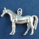 Equestrian Large Arabian Horse 3D Sterling Silver Charm Pendant