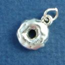 Food Donut 3D Sterling Silver Charm Pendant