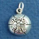 Hollowed Out Beach Ball Sterling Silver Charm Pendant