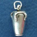 Musical: Conga Drum 3D Sterling Silver Charm Pendant