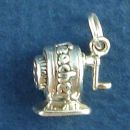 School Old Time Crank Pencil Sharpener 3D Sterling Silver Charm Pendant