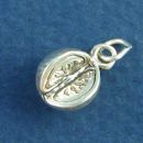 Open Three-Quartered Orange 3D Sterling Silver Charm Pendant Sterling Silver Charm Pendant