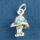 Mushroom Stool 3D Sterling Silver Charm Pendant