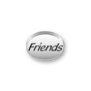 Inspiration Message Word Beads: Friends Sterling Silver Charm