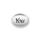 Inspiration Message Word Beads: You Sterling Silver Charm