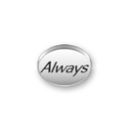 Inspiration Message Word Beads: Always Sterling Silver Charm