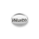 Inspiration Message Word Beads: Wealth Sterling Silver Charm