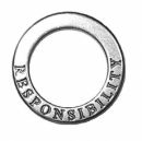 Affirmation Message Responsibility Word Phrase Sterling Silver Band Charms