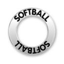 Affirmation Message Softball Word Phrase Sterling Silver Band Charms