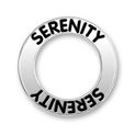 Affirmation Message Serenity Word Phrase Sterling Silver Band Charms