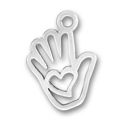 Open Hand with Heart Sterling Silver Charm Pendant
