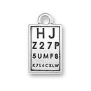 Eye Chart Charm Sterling Silver