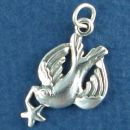Christian Holy Spirt Dove with Star Sterling Silver Charm Pendant