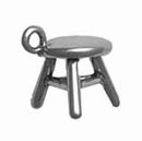 Three Legged Stool Charm Sterling Silver Pendant