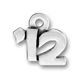 Graduation or Birthday Year 12 Sterling Silver Charm Pendant